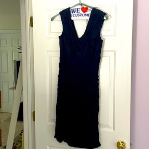 Lace cocktail dress. Fully lined. Navy sz 16
